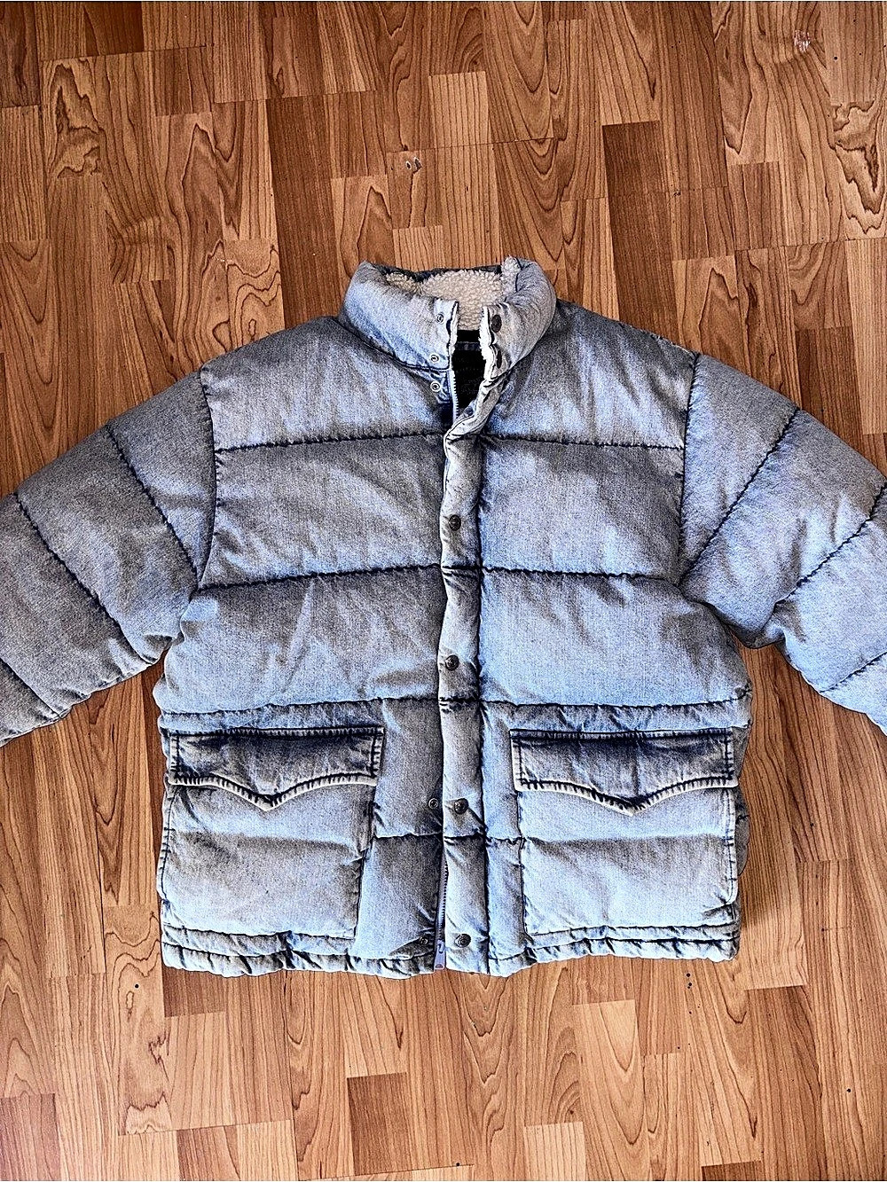 Levi's Western Denim Puffer Jacket Blue Medium